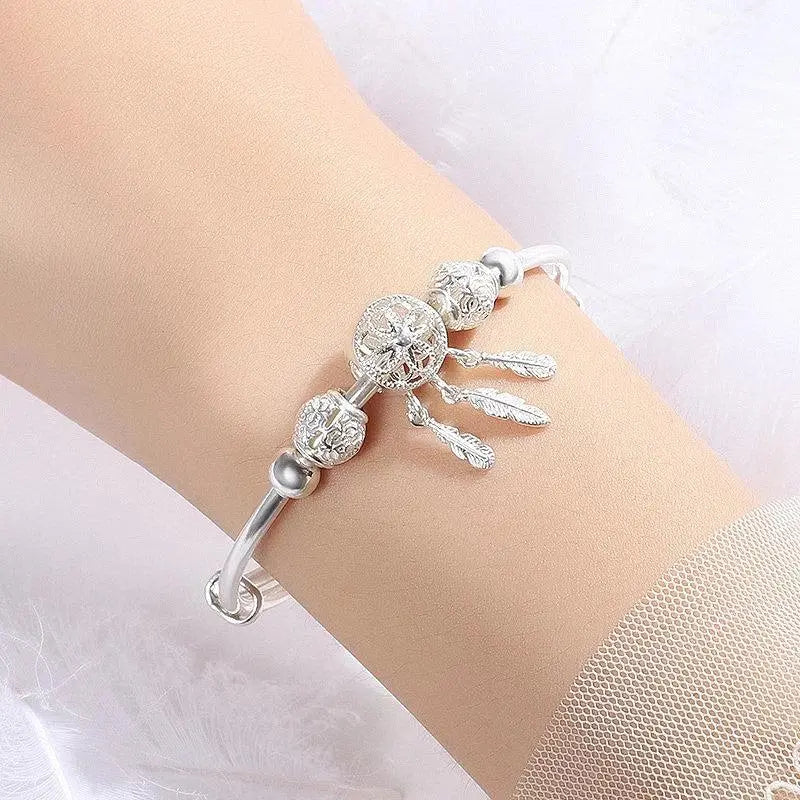 925 Silver Adjustable Dreamcatcher Bracelet-Mialla Jewelry