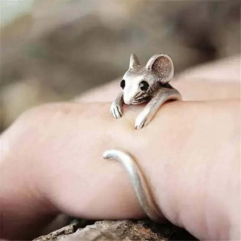 Vintage Silver Mouse Ring-Mialla Jewelry