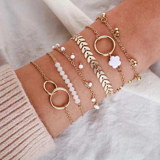 Pack of Boho Bracelets in Gold-Mialla Jewelry