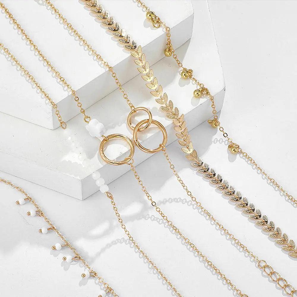Pack of Boho Bracelets in Gold-Mialla Jewelry