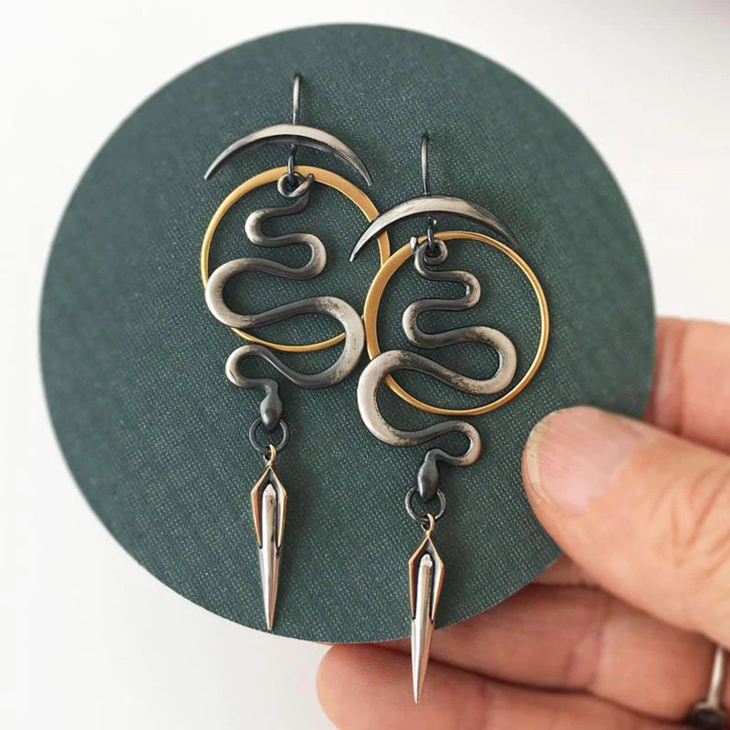 Irregular Geometric Spiral Earrings Serpentine-Mialla Jewelry
