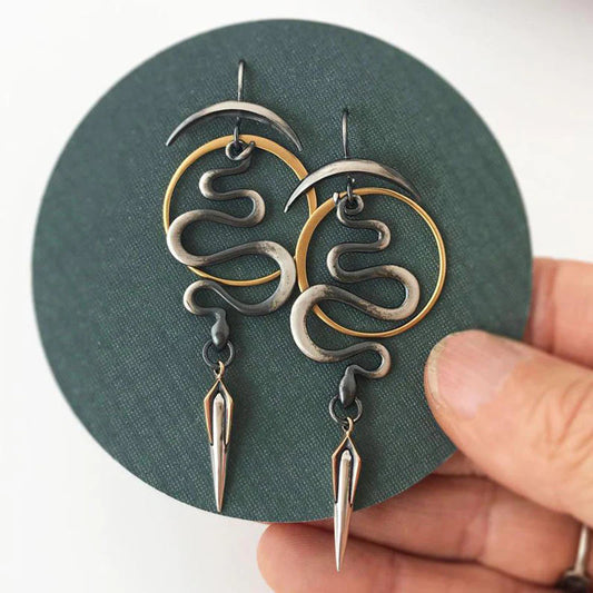 Irregular Geometric Spiral Earrings Serpentine-Mialla Jewelry
