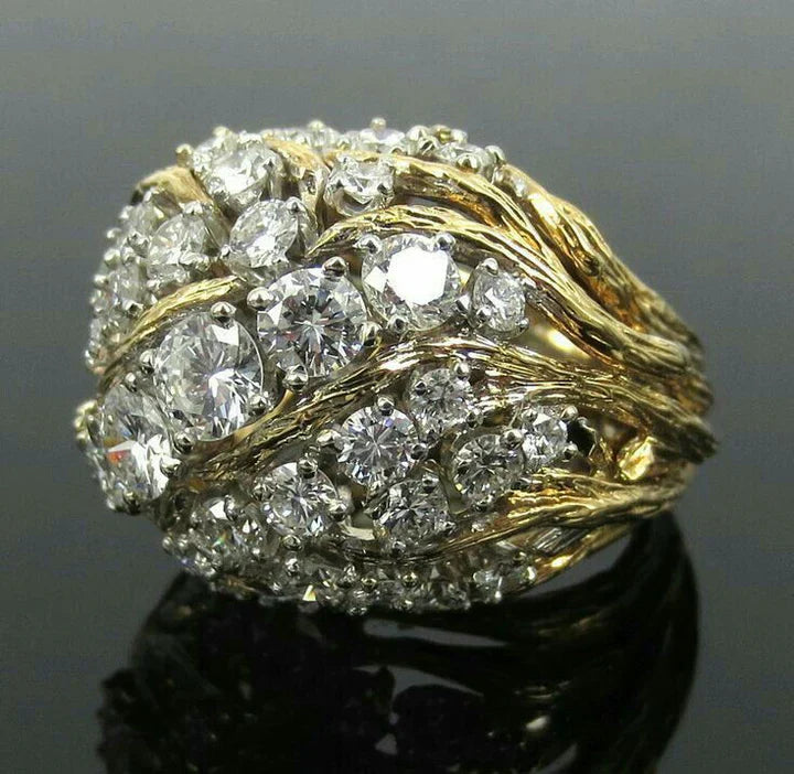 Vintage Exquisite Bright Gold Ring-Mialla Jewelry
