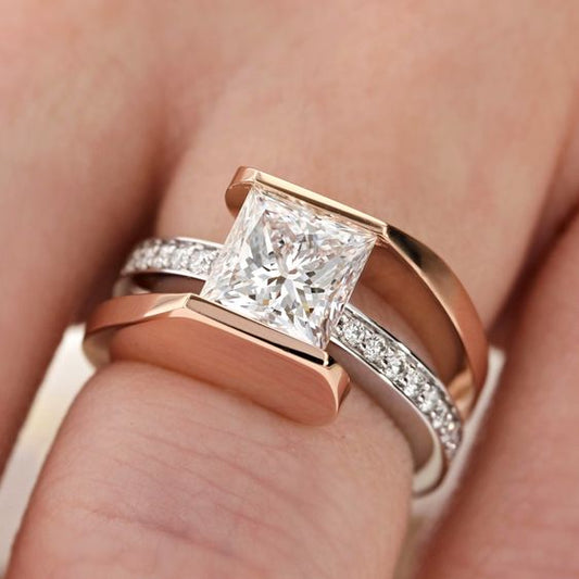 Vintage Zirconia Square Ring-Mialla Jewelry