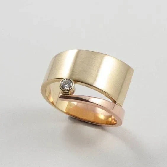 Vintage Gold Plated Rose Ring-Mialla Jewelry