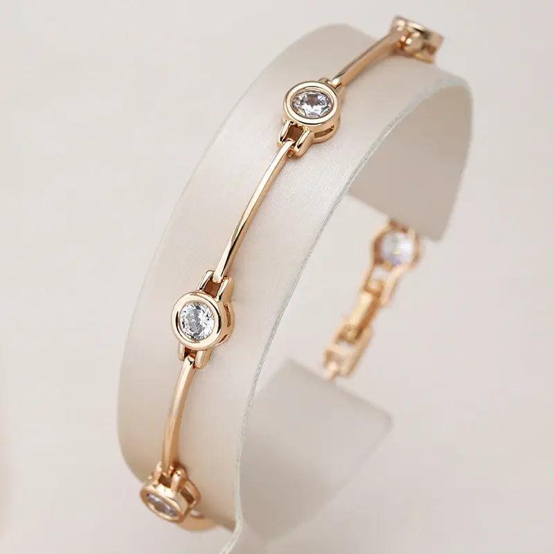 Elegant bracelet with zirconias in gold-Mialla Jewelry