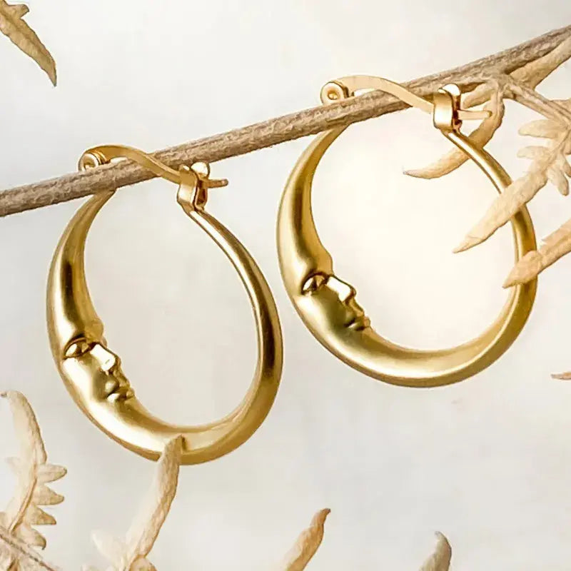 Vintage Moon Earrings in Gold-Mialla Jewelry