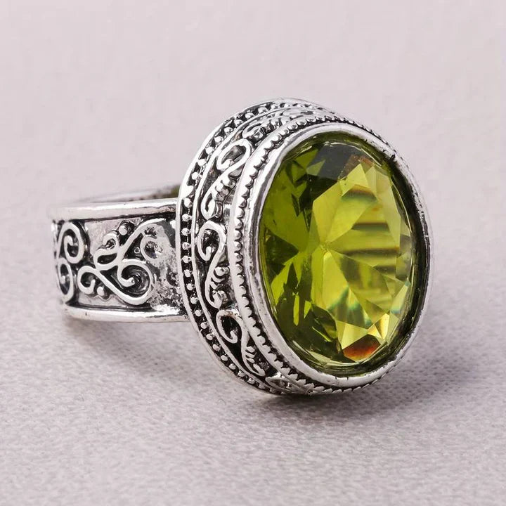 Vintage Crystal Olive Ring-Mialla Jewelry