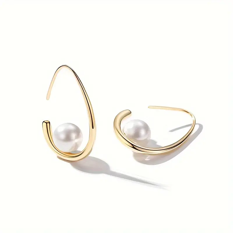 Elegant Pearl and Gold Earrings-Mialla Jewelry
