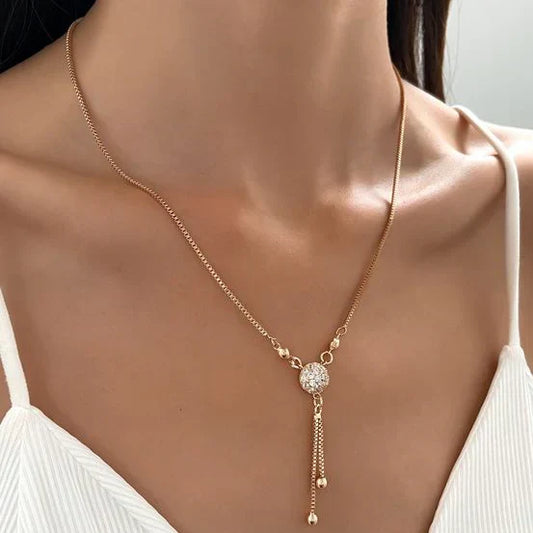 Vintage Golden Crystal Necklace-Mialla Jewelry