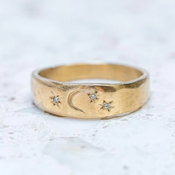 Vintage Golden Starry Night Ring-Mialla Jewelry