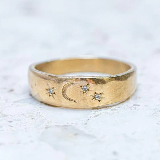 Vintage Golden Starry Night Ring-Mialla Jewelry