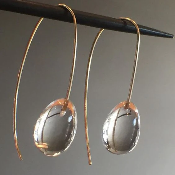 Vintage Grey Crystal Drop Earrings-Mialla Jewelry