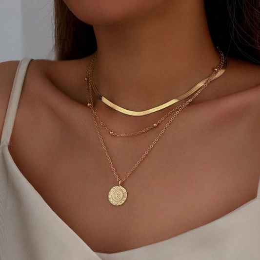 Vintage Golden Plated Necklace-Mialla Jewelry