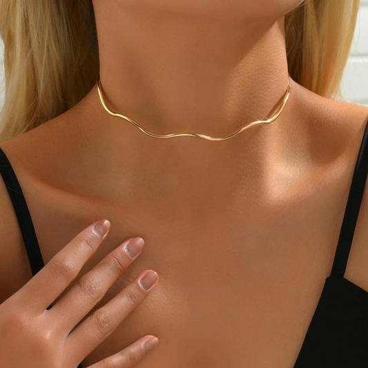 Vintage Thin Golden Necklace-Mialla Jewelry