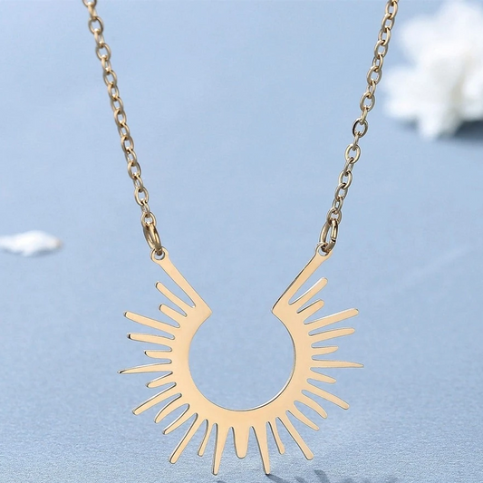 Vintage Solar Gold Necklace-Mialla Jewelry