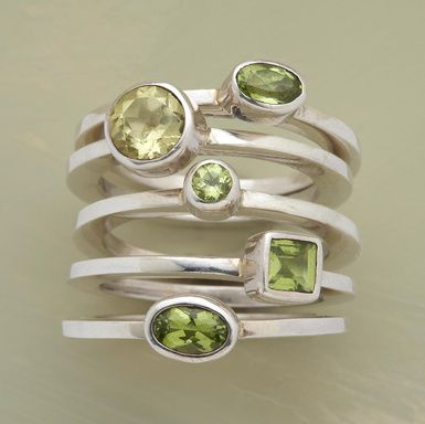 Vintage Green Glass Layered Silver Ring-Mialla Jewelry