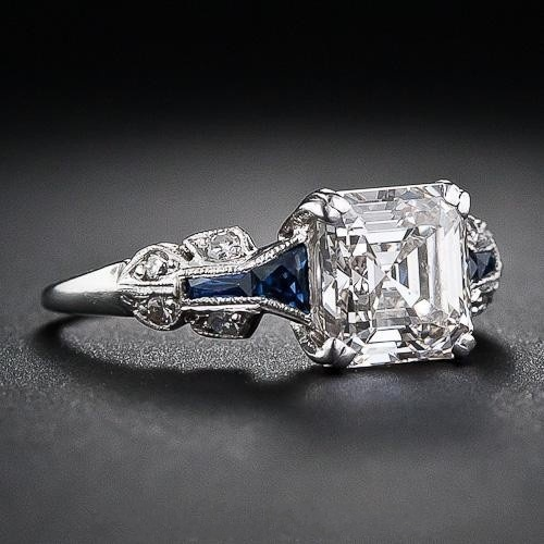 Brilliant Vintage Ring in Blue and Silver-Mialla Jewelry