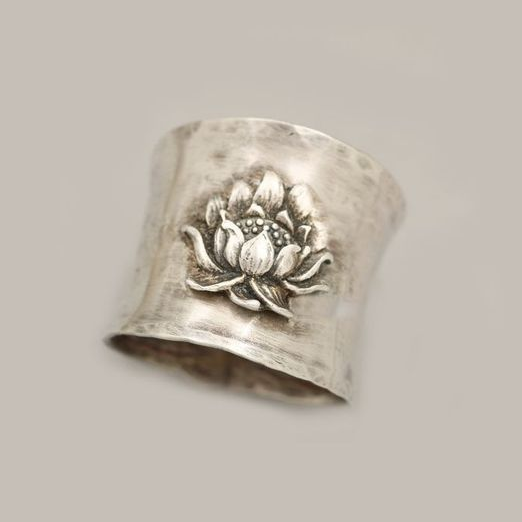 Vintage Silver Lotus Ring-Mialla Jewelry