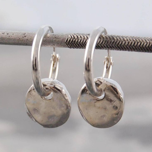 Vintage Silver Rounded Plated Earrings-Mialla Jewelry