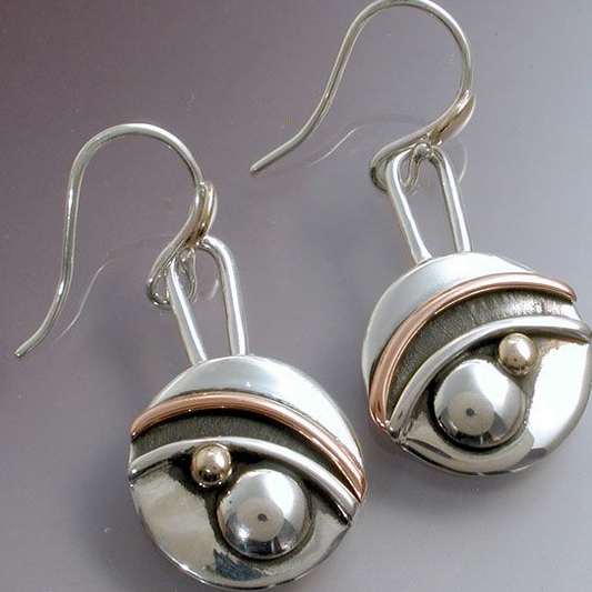 Vintage Silver Pearl Rounded Earrings-Mialla Jewelry