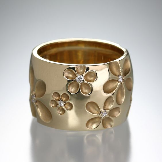 Vintage Gold Daisy Ring-Mialla Jewelry
