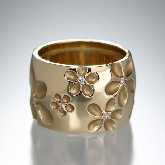 Vintage Gold Daisy Ring-Mialla Jewelry