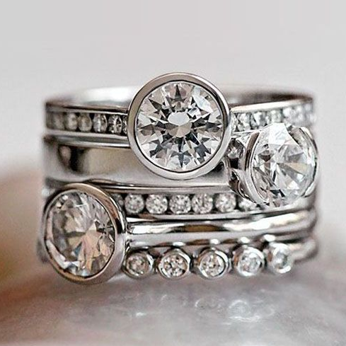 Vintage Silver & Crystal Layered Ring-Mialla Jewelry
