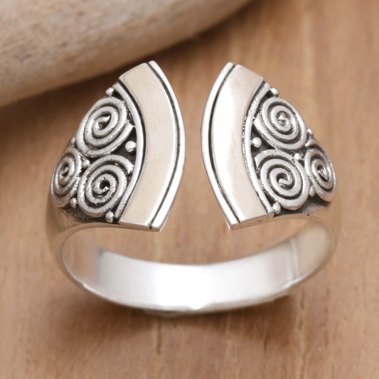 Vintage Open Silver Spiral Ring-Mialla Jewelry