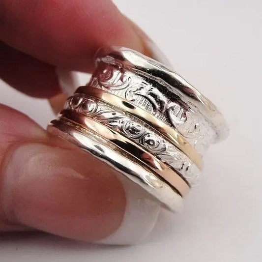 Vintage Gold and Silver Ring-Mialla Jewelry
