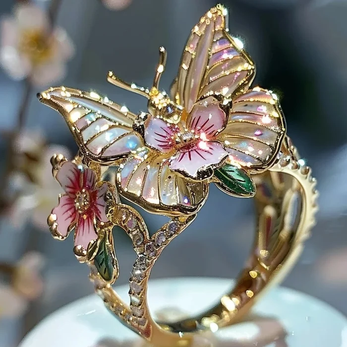 Vintage Golden Canifis Floral Ring-Mialla Jewelry