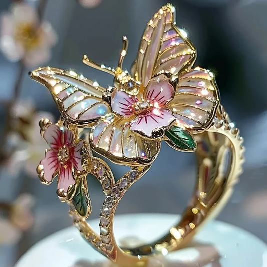 Vintage Golden Canifis Floral Ring-Mialla Jewelry
