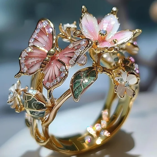 Vintage Golden Prifddinas Floral Ring-Mialla Jewelry