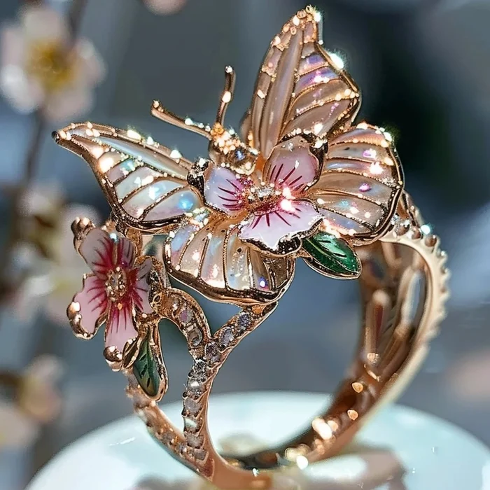 Vintage Golden Canifis Floral Ring-Mialla Jewelry