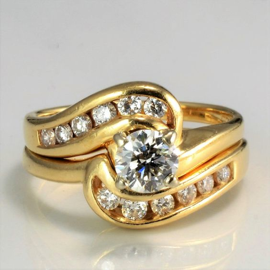 Vintage Gold Zirconia Spiral Ring-Mialla Jewelry