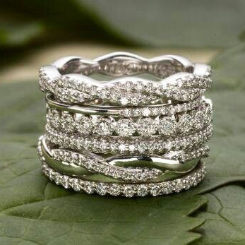 Vintage Layered Zirconia Ring-Mialla Jewelry