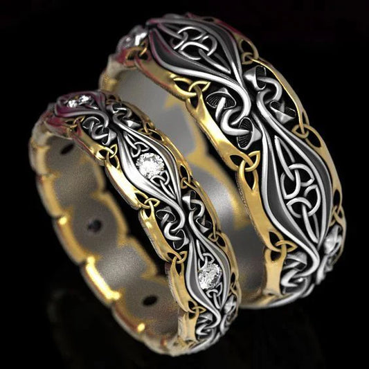 Vintage Couple Gold & Silver Ring-Mialla Jewelry