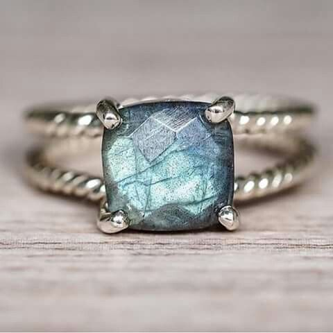 Vintage Blue Stone Layer Silvered Ring-Mialla Jewelry