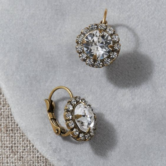 Vintage Round Glass Earrings-Mialla Jewelry