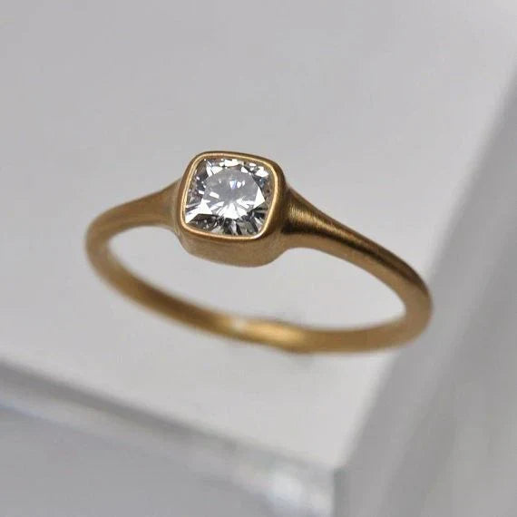 Vintage Glass Square Ring-Mialla Jewelry