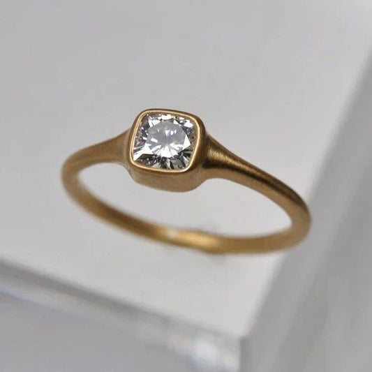 Vintage Glass Square Ring-Mialla Jewelry