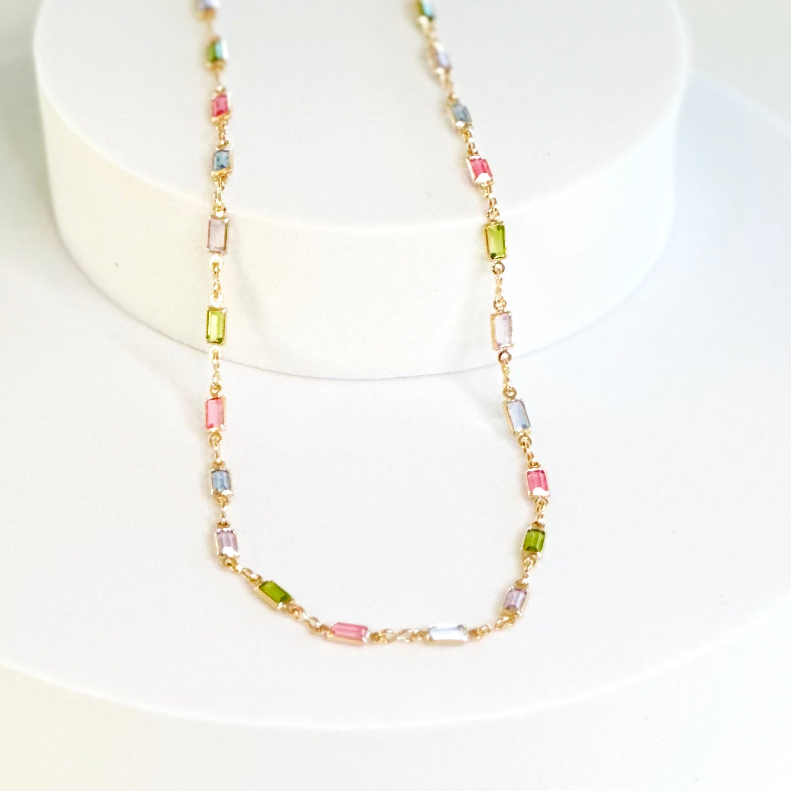 Isabella MultiColor CZ Stone Necklace-Mialla Jewelry