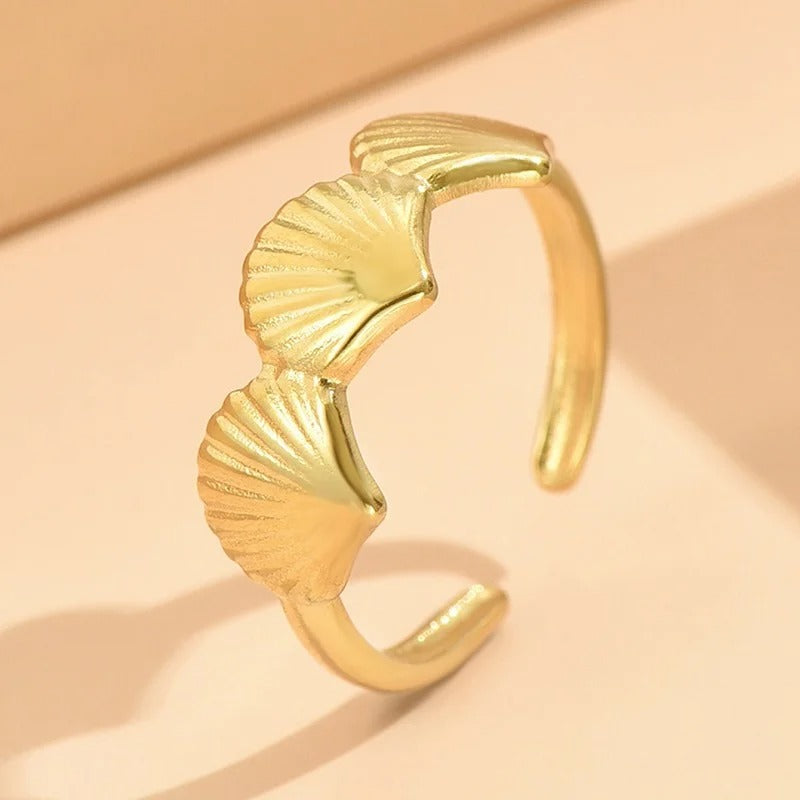 Vintage Gold Leaf Trio Open Ring-Mialla Jewelry