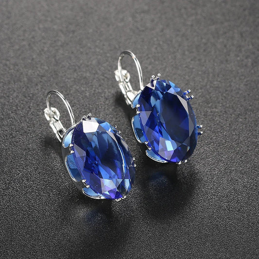 Classic Blue Gemstone Earrings-Mialla Jewelry