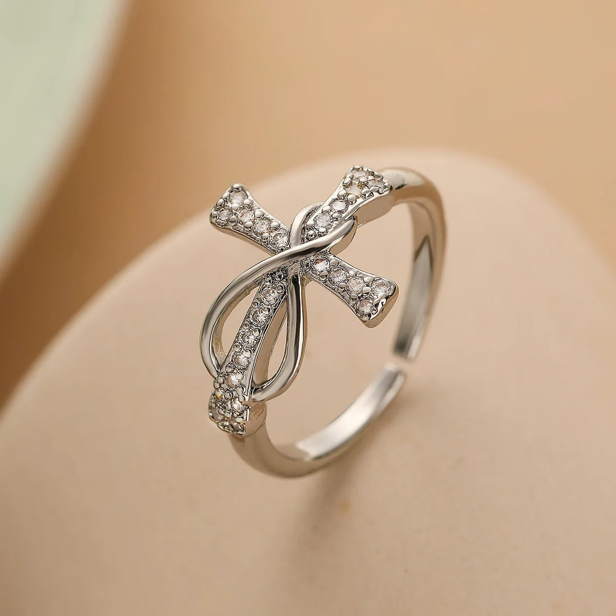 Silver Infinity Cross Resizable Ring-Mialla Jewelry