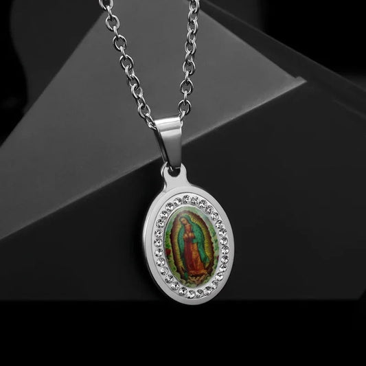 Spiritual Silver Virgin Mary Necklace-Mialla Jewelry