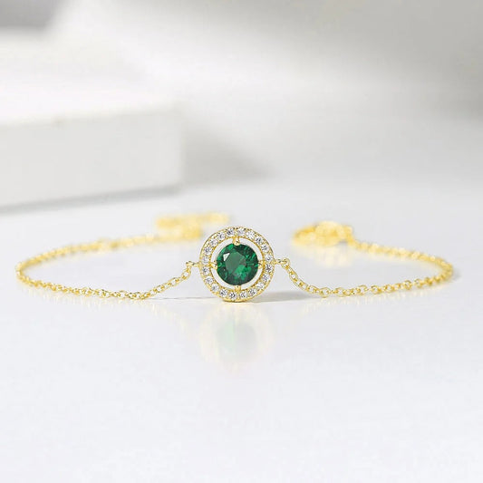 Vintage Gold Green Crystal & Pave Border Bracelet-Mialla Jewelry
