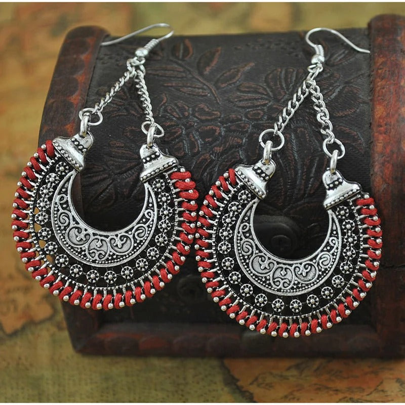 Vintage Chain Rope Wrap Earrings-Mialla Jewelry