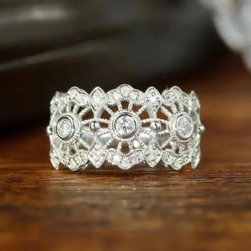Vintage Silver Mandala Filigree Ring-Mialla Jewelry