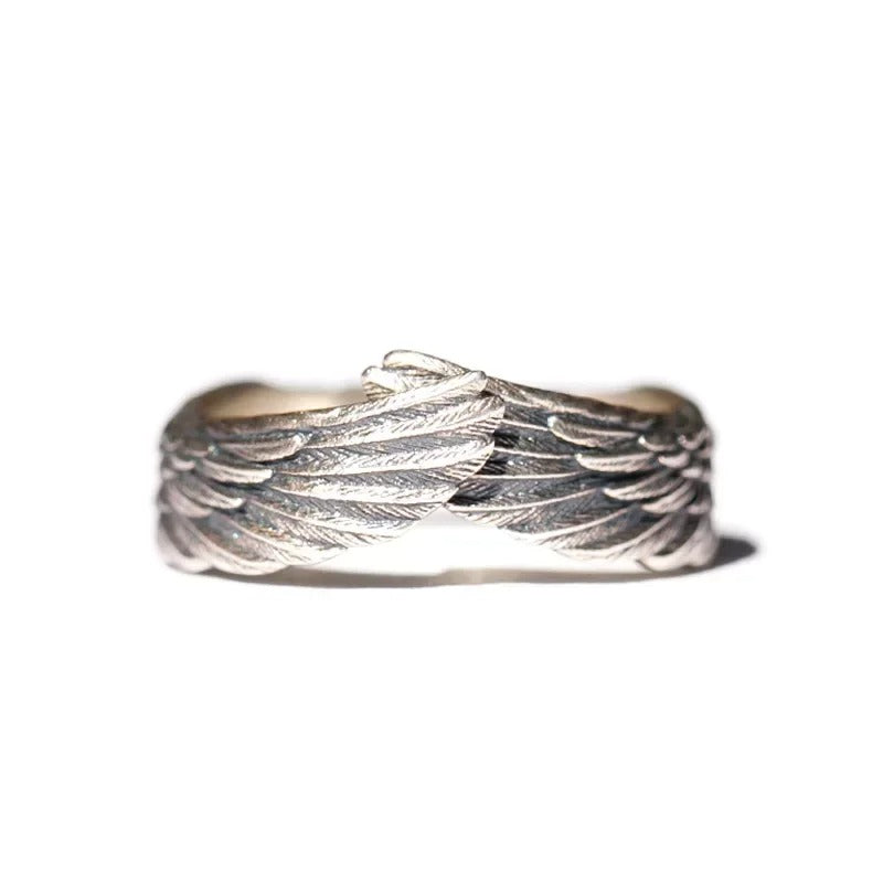 Winged Faith Silver Adjustable Ring-Mialla Jewelry
